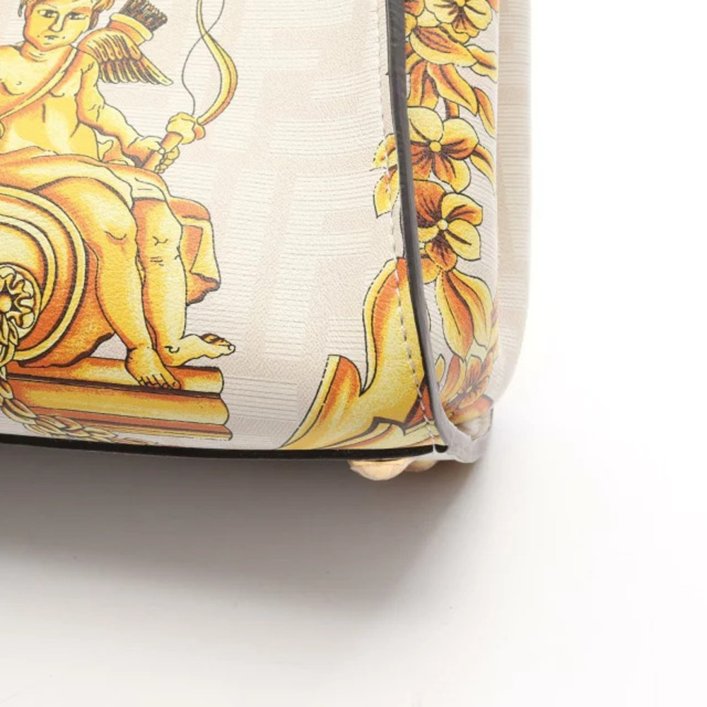 Fendi Handbag Peekaboo Versace  OFF Yellow Leather White - Picture 6 of 6